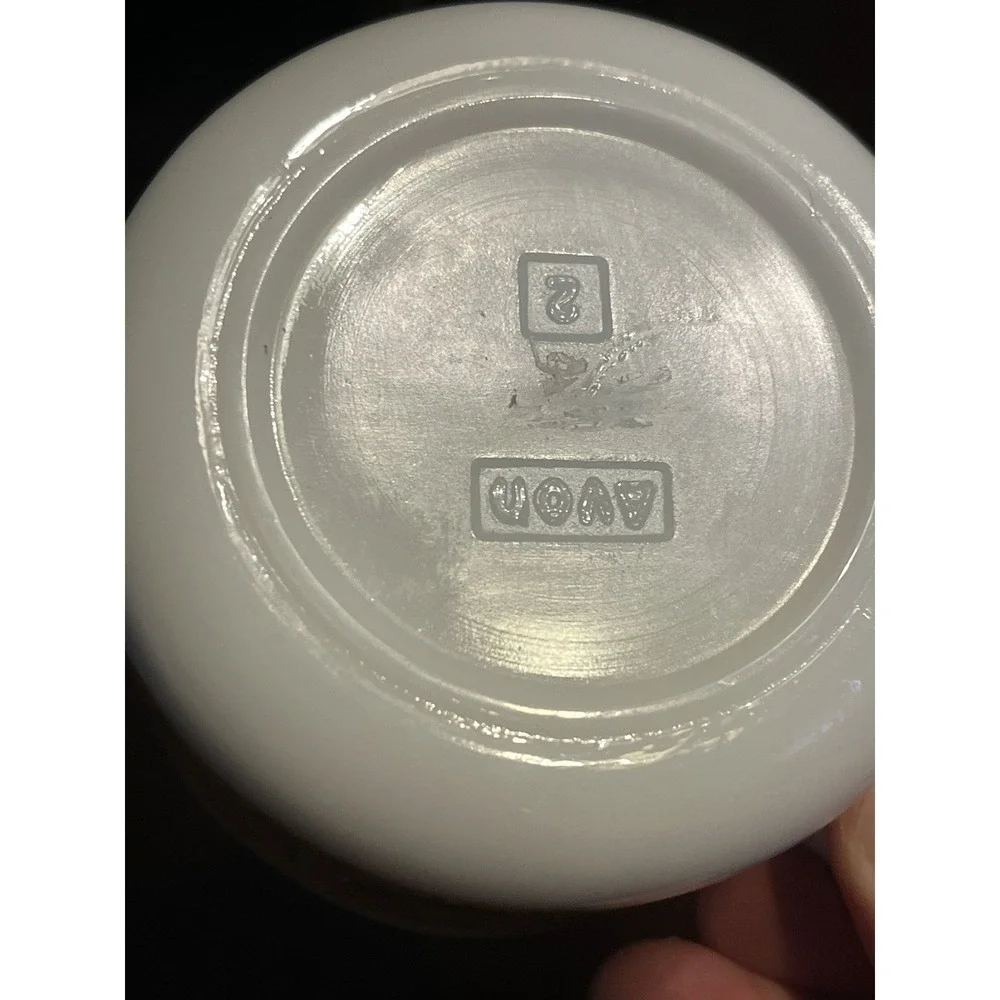 Vintage Avon Milk Glass Mini Saucepan Ramekin Lid 1970s Patchwork Retro Kitchen